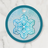 Lass es schneit! Iridescent Blue Snowflake Geschenkanhänger (Vorderseite)