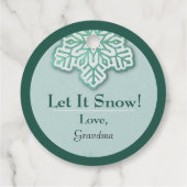 Lass es schneit! Iridescent Winter Green Snowflake Geschenkanhänger (Rückseite)