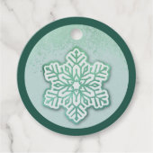 Lass es schneit! Iridescent Winter Green Snowflake Geschenkanhänger (Vorderseite)