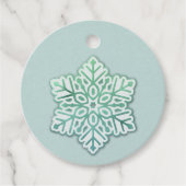 Lass es schneit! Iridescent Winter Green Snowflake Geschenkanhänger (Vorderseite)