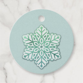 Lass es schneit! Iridescent Winter Green Snowflake Geschenkanhänger