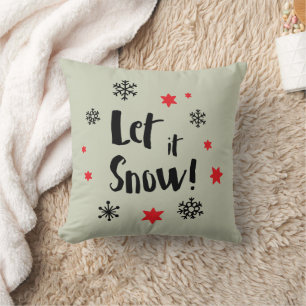 "Lass es schneit!" Kalligrafie Weihnachten Kissen