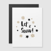 "Lass es schneit!" Kalligrafie Weihnachten Magnetkarte (Vorne/Hinten)