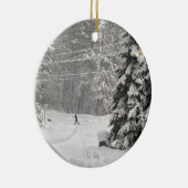 Lass es schneit! Keramik Ornament (Rechts)