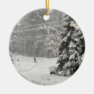 Lass es schneit! Keramik Ornament
