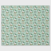 Lass es schneit, kleiner grüner Schneemann. Geschenkpapier (Flach)