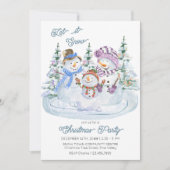 Lass es schneit Merry Snowman Weihnachts-Party Einladung (Vorderseite)