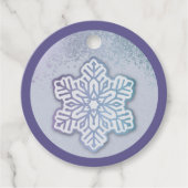 Lass es schneit! Opaleszenz Blau und Lila Schneefl Geschenkanhänger (Vorderseite)