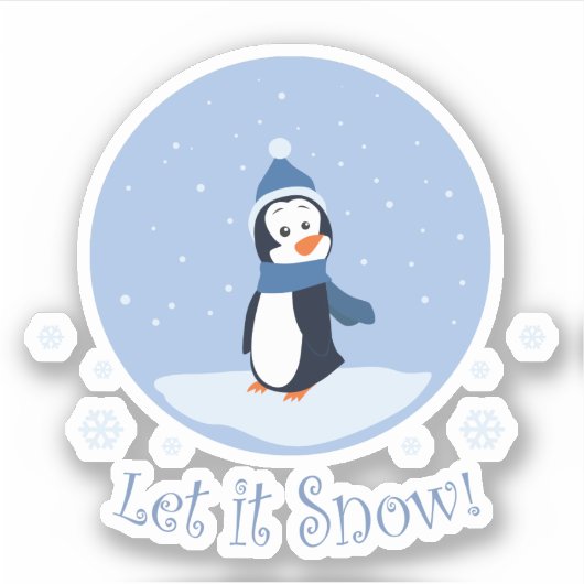 Lass es schneit! (Pinguin) Aufkleber (Vorderseite)