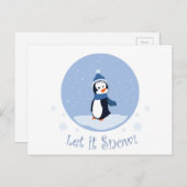 Lass es schneit! (Pinguin) Feiertagspostkarte (Vorne/Hinten)
