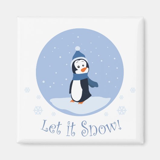 Lass es schneit! (Pinguin) Magnet (Vorne)
