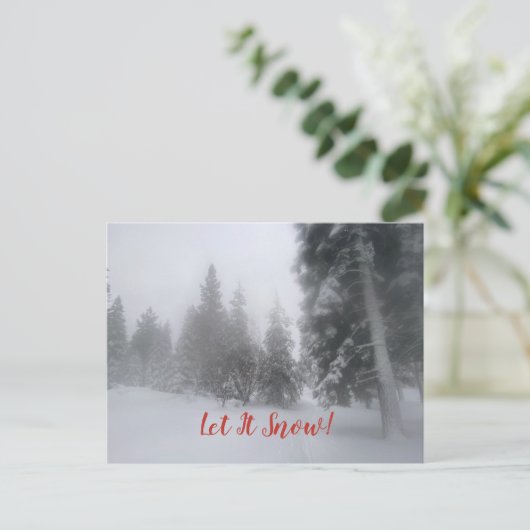 Lass es schneit! postkarte (Stehend Vorderseite)