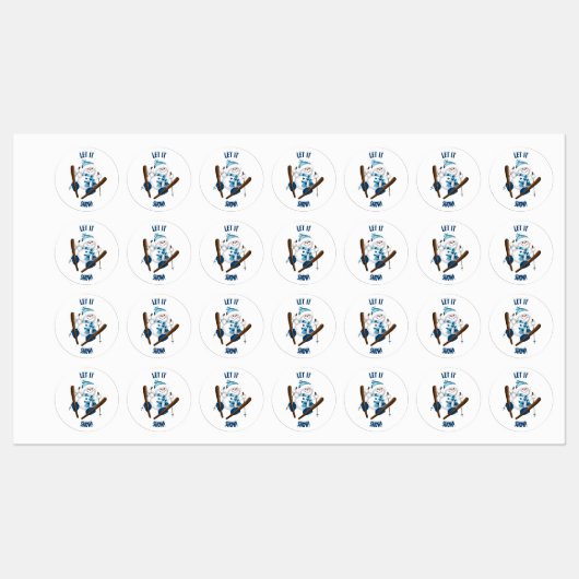 Lass es schneit! Snowman Iron Labels Etiketten (Blatt)