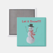 Lass es schneit!! Snowman Magnet (Vorderseite/Rückseite)