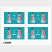 Lass es schneit!! Snowman Rechteckiger Aufkleber (Blatt)