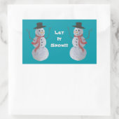 Lass es schneit!! Snowman Rechteckiger Aufkleber (Tasche)