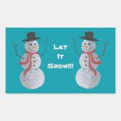 Lass es schneit!! Snowman Rechteckiger Aufkleber (Vorderseite)