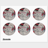 Lass es schneit. Snowman seine Freundin Runder Aufkleber (Blatt)