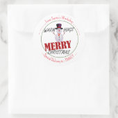 Lass es schneit. Warm Hugs von Snowman Weihnachtsa Runder Aufkleber (Tasche)