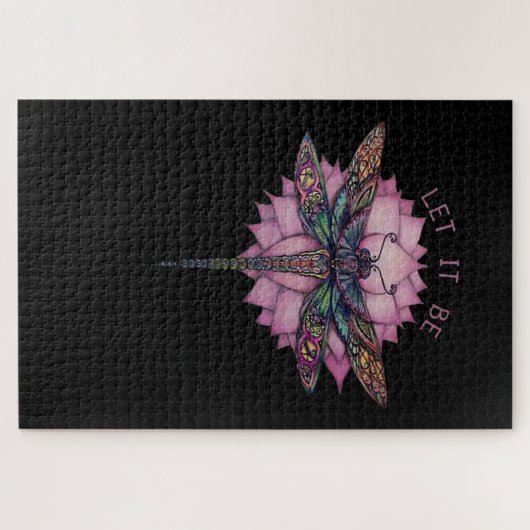 Lass es sei Brocade Dragonfly Puzzle (Horizontal)