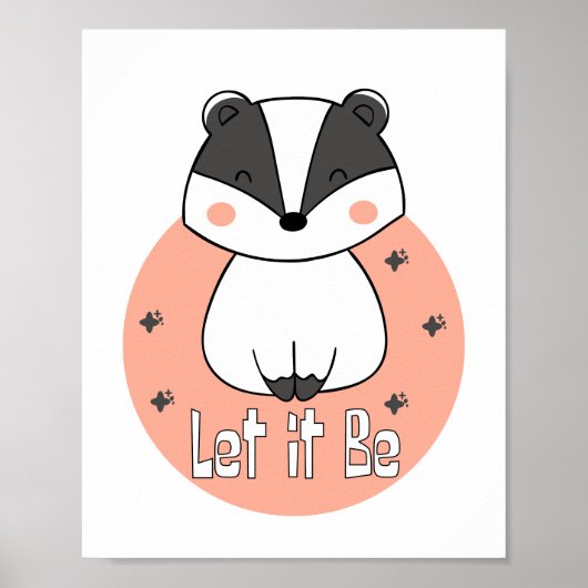 Lass, es sei ein Kawaii-lustiger Waschbär, der wei Poster (Vorne)