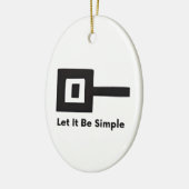 Lass es sei einfach Logo auf Keramik Oval Ornament (Links)