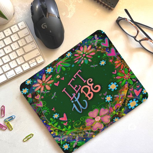 Lass, es sei floral Inspirierend Herzen Hübsch Spa Mousepad