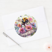 Lass es sein – Wasserfarben-Hummel-Frühlingsblumen Runder Aufkleber (Umschlag)