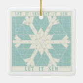 Lass es SEW Quilt Porcelain Holiday Ornament (Rückseite)