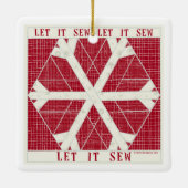 Lass es SEW Quilt Porzellan Ornament RED (Rückseite)
