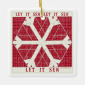 Lass es SEW Quilt Porzellan Ornament RED (Vorderseite)
