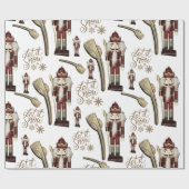 Lass es Snow Nutcracker Soldier Geschenkpapier (Flach)