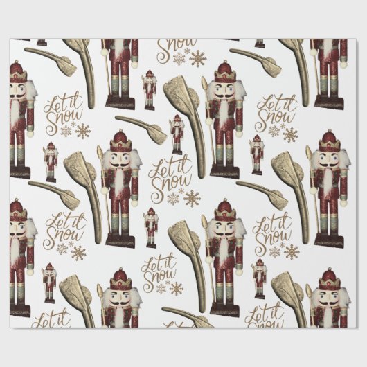 Lass es Snow Nutcracker Soldier Geschenkpapier (Flach)