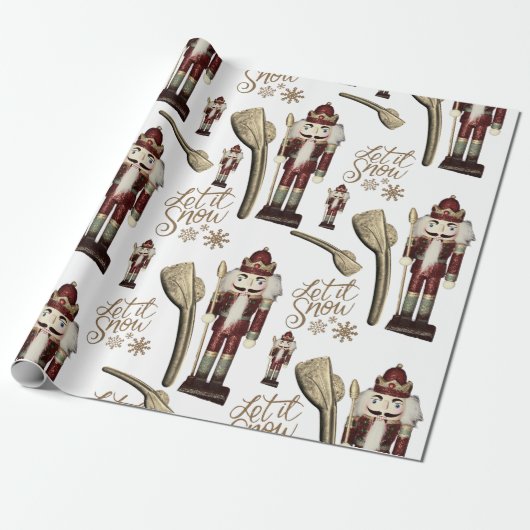 Lass es Snow Nutcracker Soldier Geschenkpapier (Ungerollt)