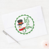 Lass es Snowl/Snowman/Weihnachtsdesign Runder Aufkleber (Umschlag)