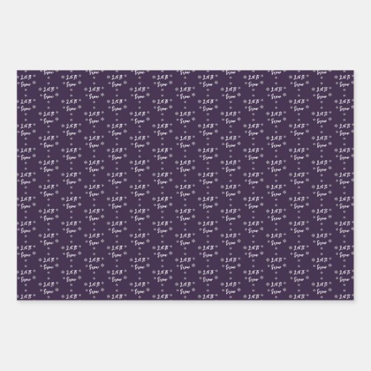 Lass es Weihnachten Schneeflocken Geschenkpapier Set (Vorderseite 2)