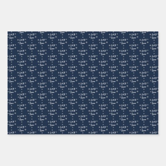 Lass es Weihnachten Schneeflocken Geschenkpapier Set (Vorderseite)