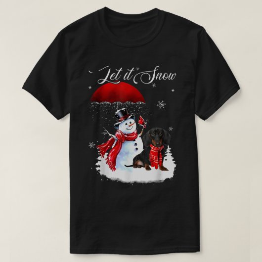 Lass es Weihnachten Shirt Niedliche Dackel und Sch (Design vorne)