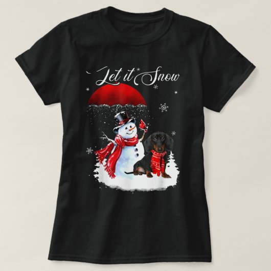 Lass es Weihnachten Shirt Niedliche Dackel und Sch (Design vorne)