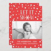 Lass es Weihnachts-Fotokarte schnee Feiertagskarte (Vorne/Hinten)