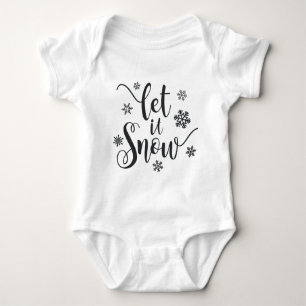 Lass es Weihnachtskalligrafie schnee   Baby Bodysu Baby Strampler