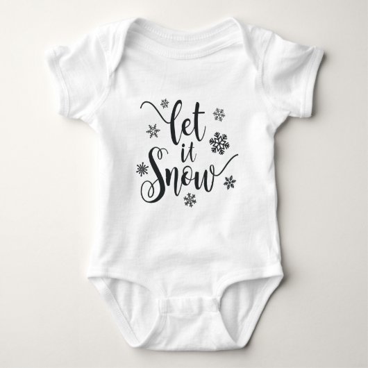 Lass es Weihnachtskalligrafie schnee | Baby Bodysu Baby Strampler (Vorderseite)