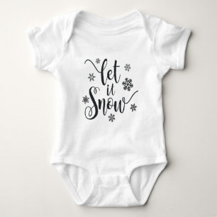 Lass es Weihnachtskalligrafie schnee Baby Bodysu Strampler