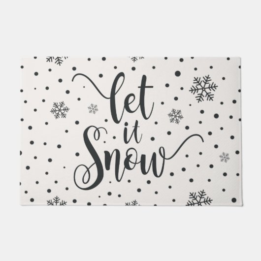 Lass es Weihnachtskalligrafie schnee | Doormat Fußmatte (Vorderseite)