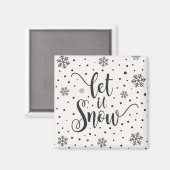 Lass es Weihnachtskalligrafie schnee | Magnet (Vorderseite/Rückseite)