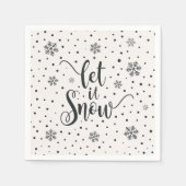 Lass es Weihnachtskalligrafie schnee | Napkin Serviette (Vorderseite)