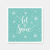 Lass es Weihnachtskalligrafie schnee | Napkin Serviette (Vorderseite)
