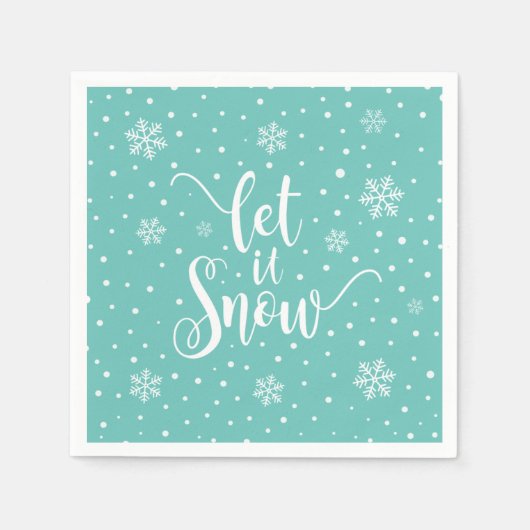 Lass es Weihnachtskalligrafie schnee | Napkin Serviette (Vorderseite)