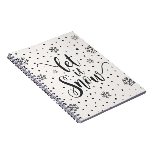 Lass es Weihnachtskalligrafie schnee | Notebook Notizblock (Rechte Seite)