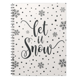 Lass es Weihnachtskalligrafie schnee | Notebook Notizblock